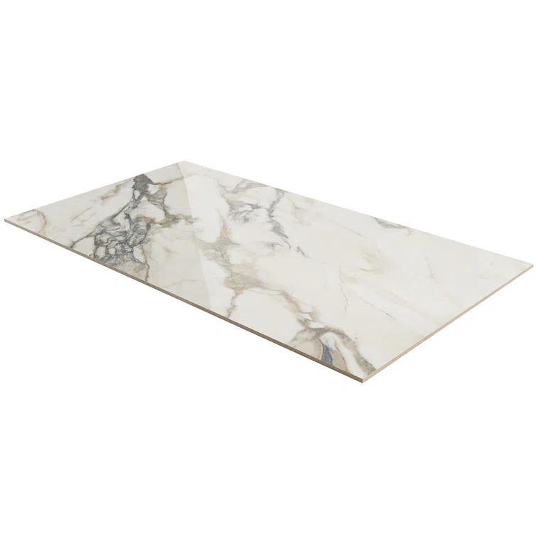 Saroshi 24" x 47" Polished Marble Look Porcelain Floor and Wall Tile (15.5 Sq. Ft. / Case)