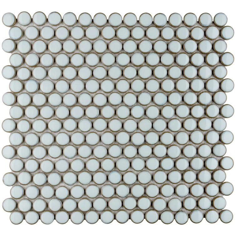 Merola Tile Hudson Penny Round 11-7/8 " x 12-5/8 " Porcelain Mosaic Floor & Wall Tile