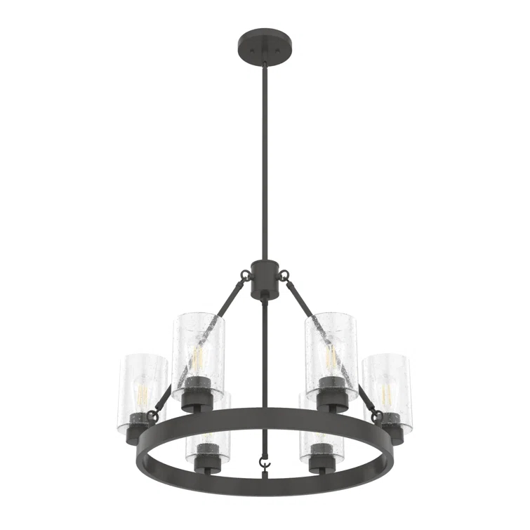 Hartland 6 - Light Unique / Statement Wagon Wheel Chandelier