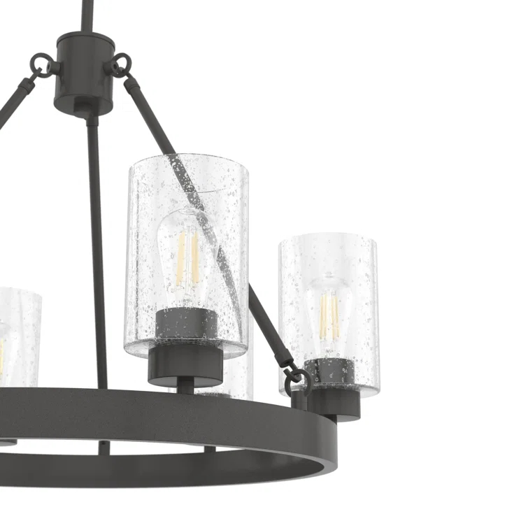 Hartland 6 - Light Unique / Statement Wagon Wheel Chandelier