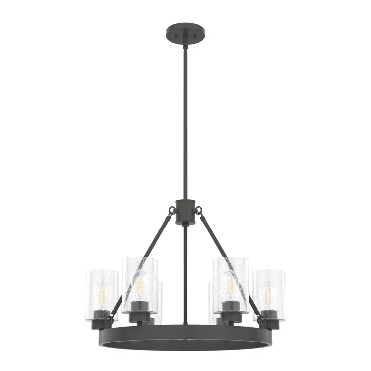 Hartland 6 - Light Unique / Statement Wagon Wheel Chandelier