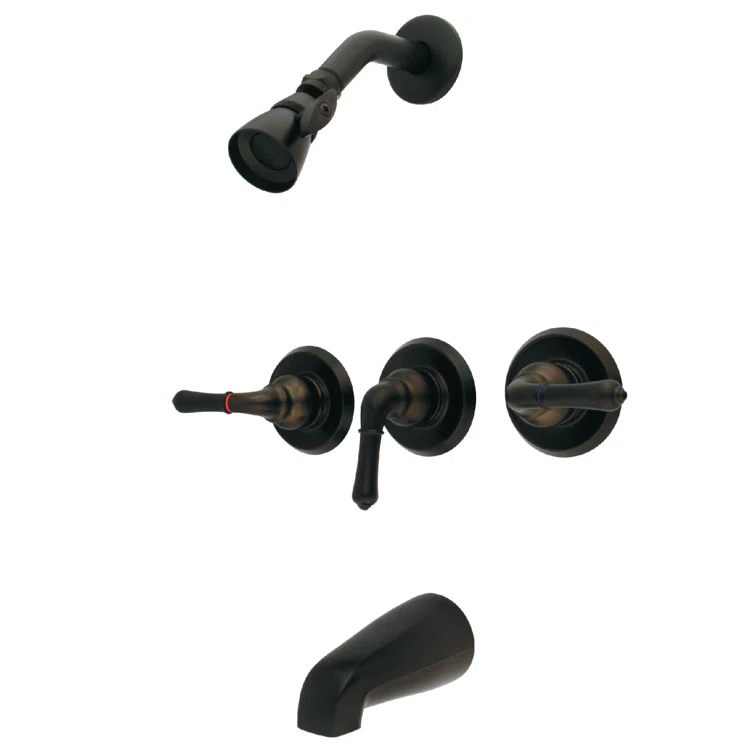 Kingston Brass GKB235 Kingston Brass Magellan Triple-Handle Tub and Shower Faucet