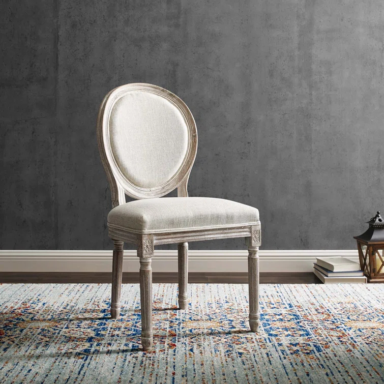 Modway Emanate Vintage French Upholstered Fabric Dining Side Chair