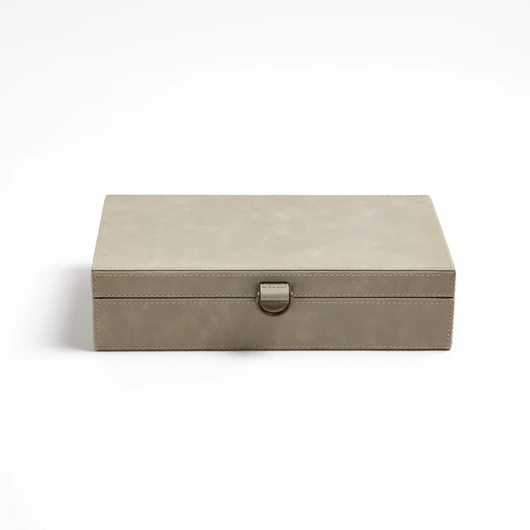 Elegant Hand-Finished Rectangular Lidded Box in Manufactured Wood