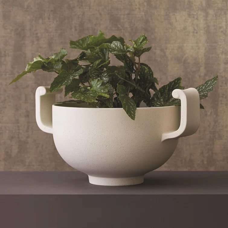 Matte White Ceramic Textured Decorative Bowl