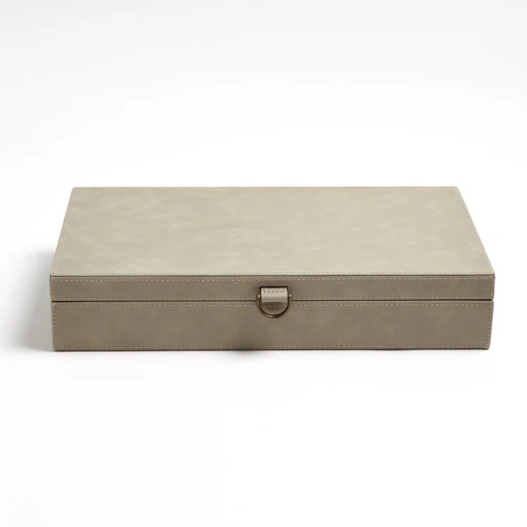 Elegant Hand-Finished Rectangular Lidded Box in Manufactured Wood