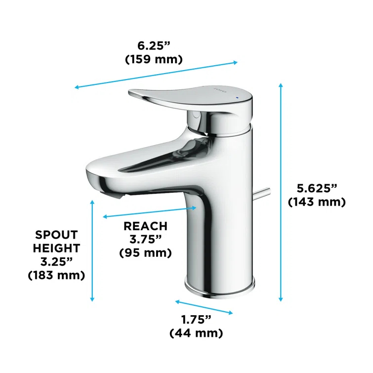LF Single Hole Bathroom Faucet with Drain Assembly