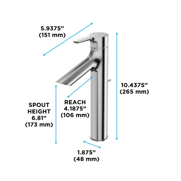 Single Hole Bathroom Faucet with Drain Assembly and Comfort Glide Technology