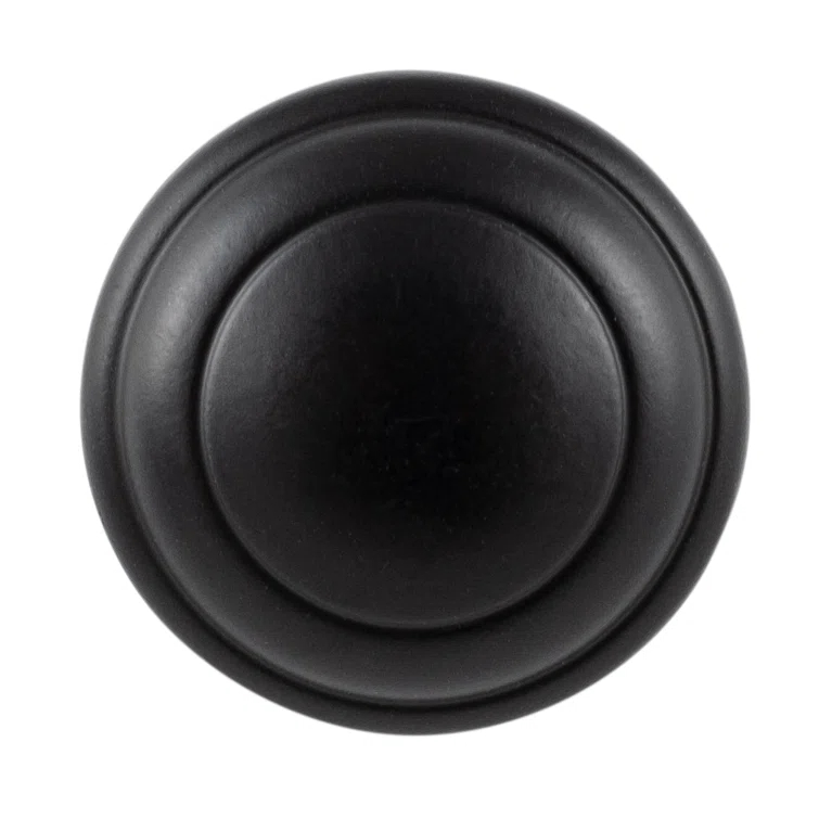 Zephyr Collection Knob 1-1/4 Inch Diameter Matte Black Finish