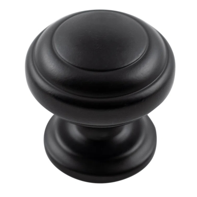 Zephyr Collection Knob 1-1/4 Inch Diameter Matte Black Finish