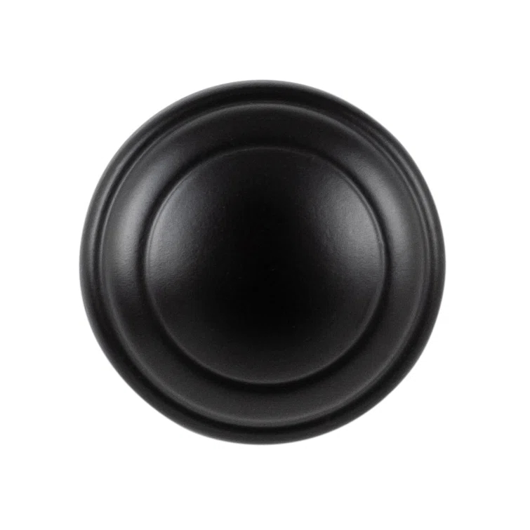 Zephyr Collection Knob 1 Inch Diameter Matte Black Finish