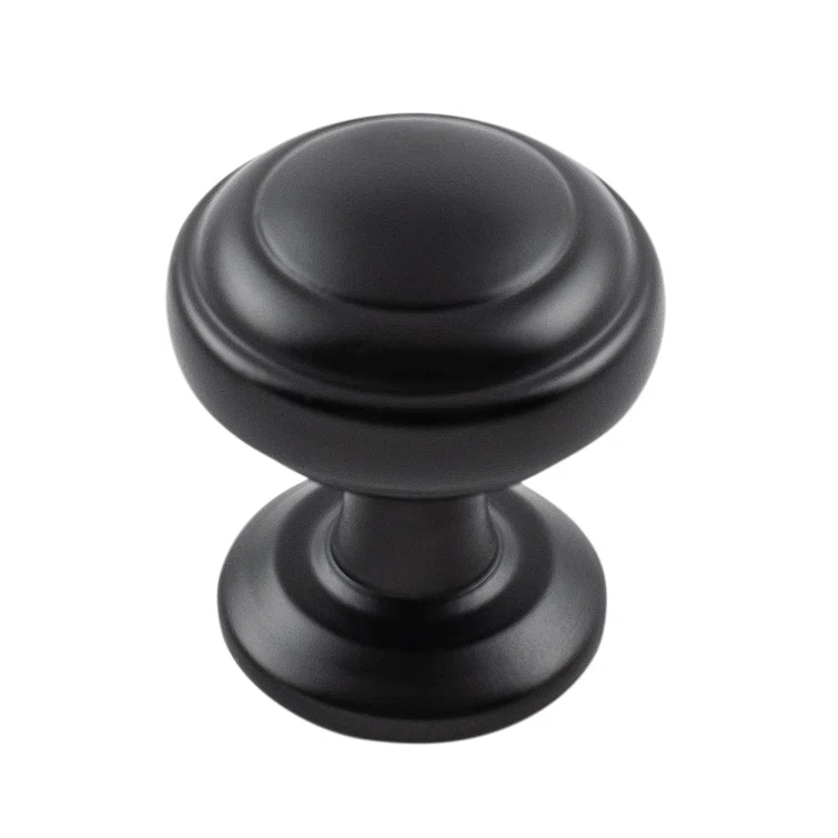 Zephyr Collection Knob 1 Inch Diameter Matte Black Finish