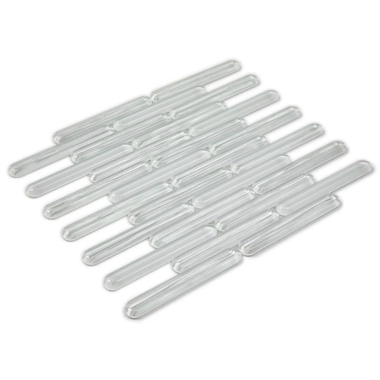 Reed 11.81 in. x 12.04 in. Polished Glass Wall Mosaic Tile (0.98 Sq. Ft. / Each)