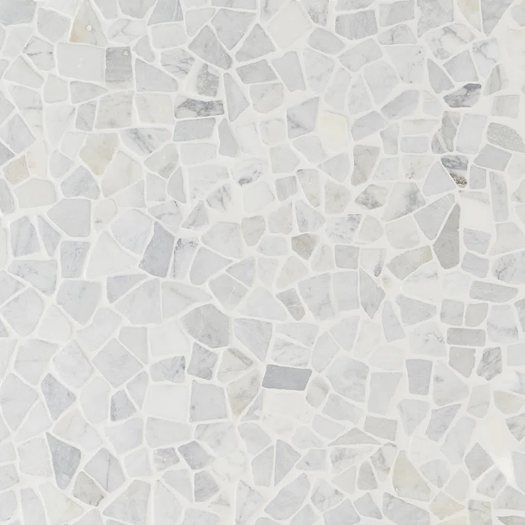 Countryside Carrara Tumbled 11.81 in. x 11.81 in. Natural Marble Floor and Wall Mosaic Tile