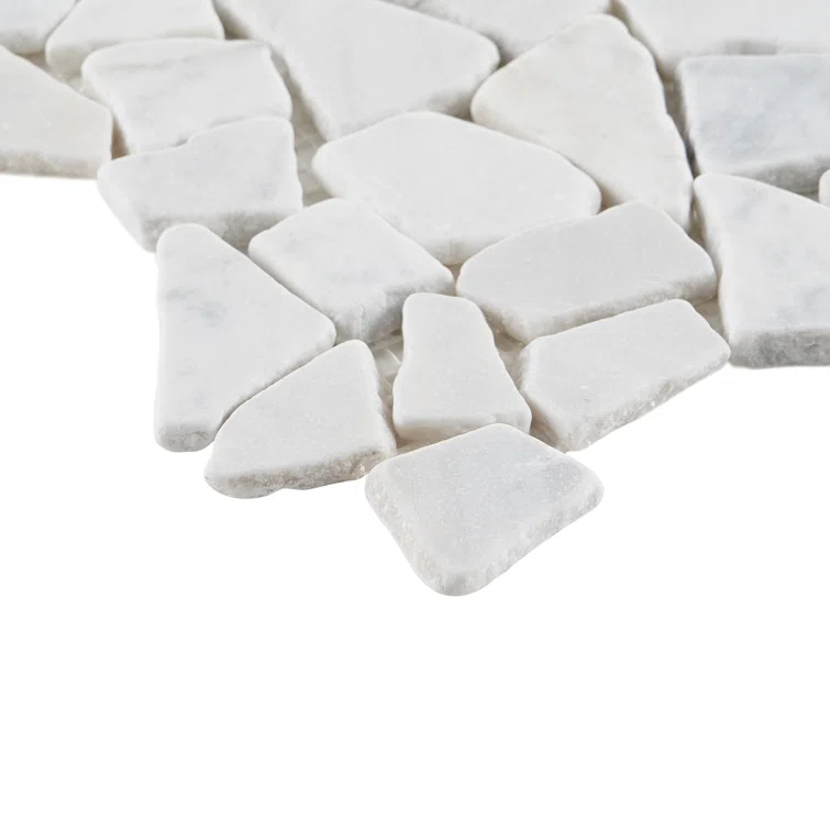 Countryside Carrara Tumbled 11.81 in. x 11.81 in. Natural Marble Floor and Wall Mosaic Tile
