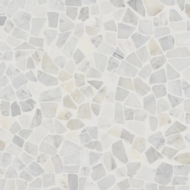 Countryside Carrara Tumbled 11.81 in. x 11.81 in. Natural Marble Floor and Wall Mosaic Tile