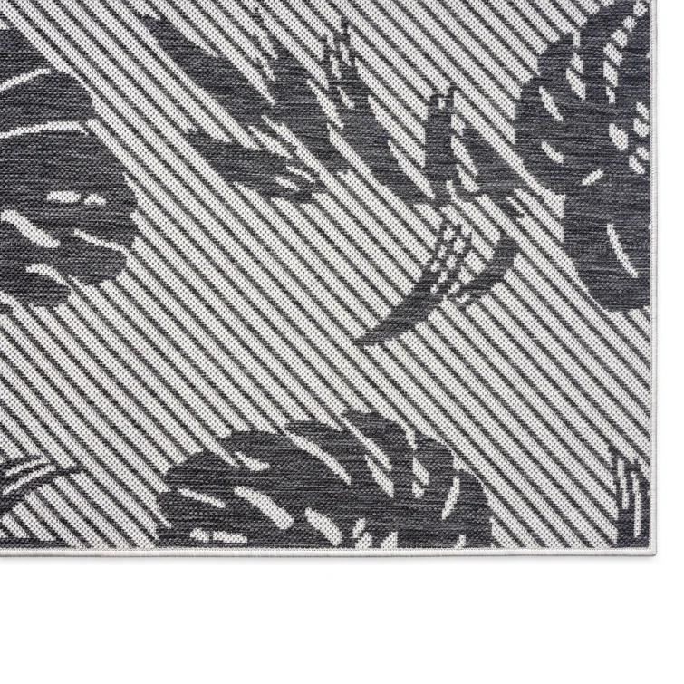 Tommy Bahama Palm Coastal Indoor/Outdoor Area Rug, Charcoal Gray