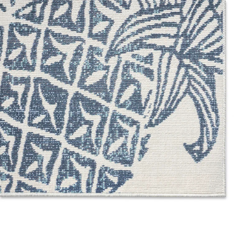 Tommy Bahama Malibu Pineapple Coastal Indoor/Outdoor Area Rug, Ivory/Navy