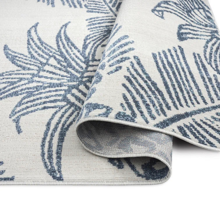 Tommy Bahama Malibu Pineapple Coastal Indoor/Outdoor Area Rug, Ivory/Navy