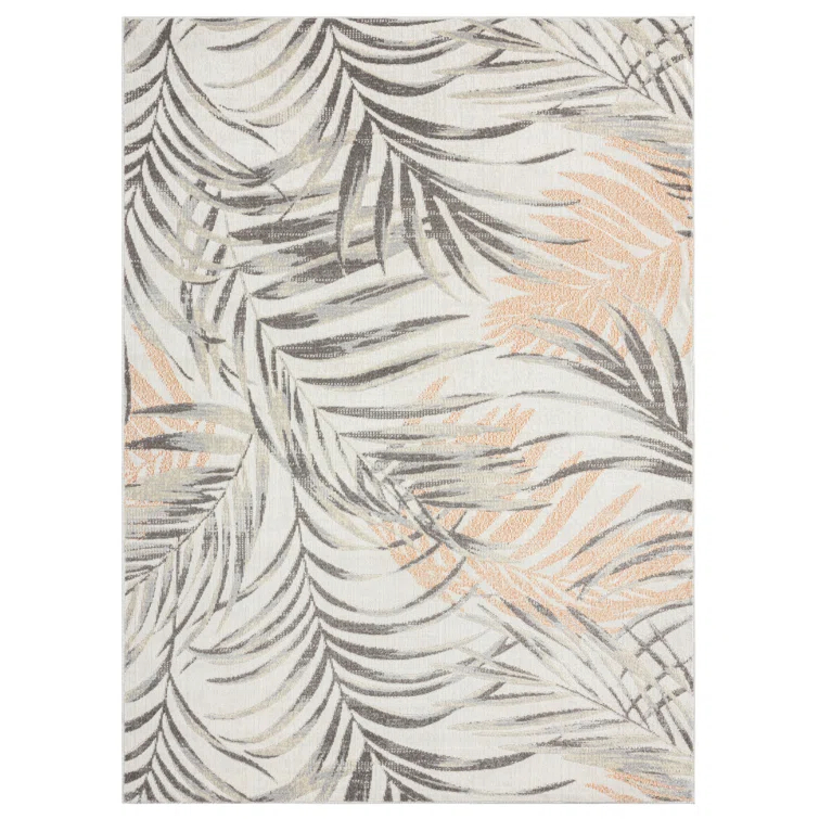 Tommy Bahama Malibu Palm Springs Coastal Indoor/Outdoor Area Rug, Ivory/Rust