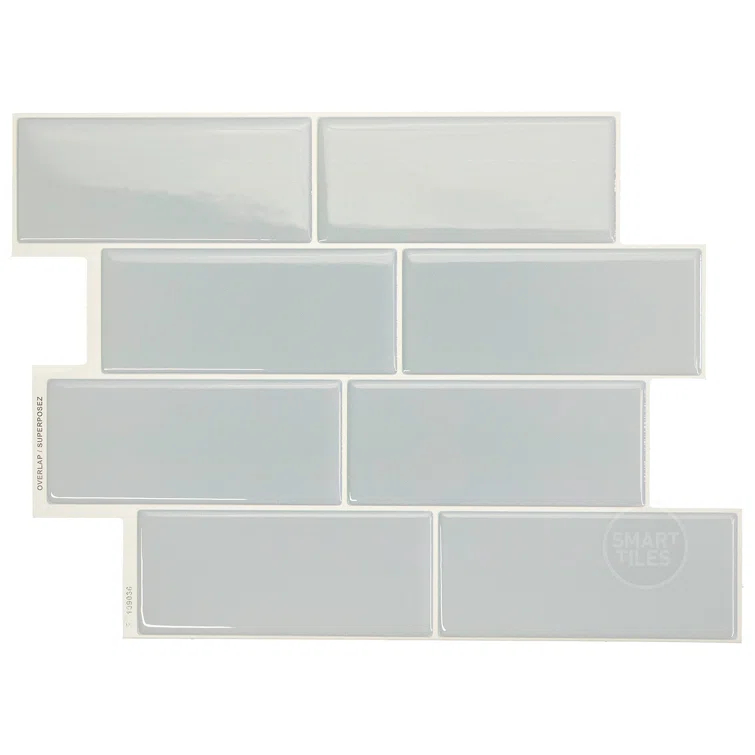 Peel and Stick Gel Backsplash Tile Metro 12'' x 8'' (Set of 4)