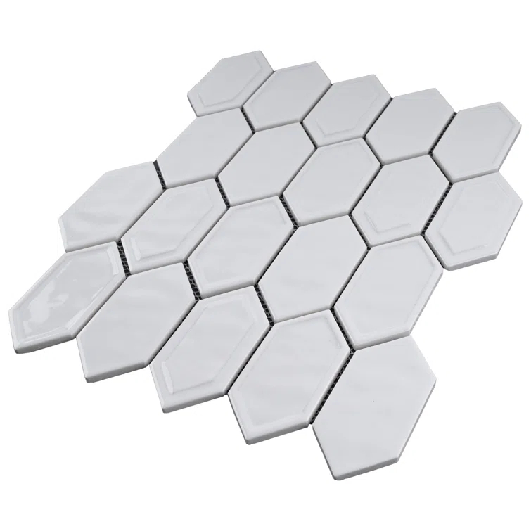 Bianca 2" x 4" Glass Grid Mosaic Wall Tile