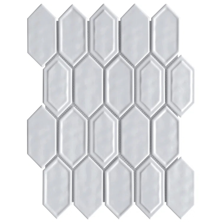 Bianca 2" x 4" Glass Grid Mosaic Wall Tile