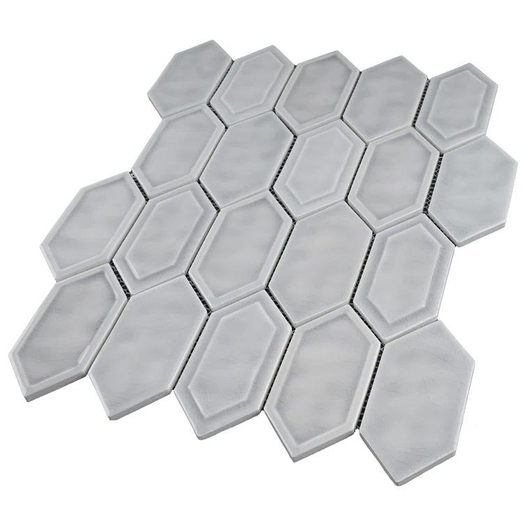 Bianca 2" x 4" Glass Grid Mosaic Wall Tile