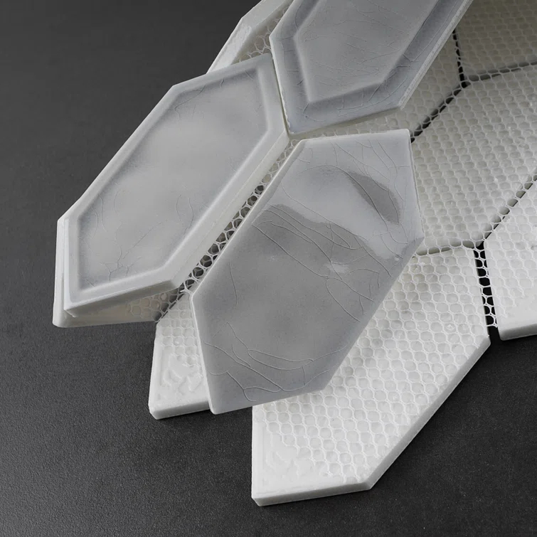 Bianca 2" x 4" Glass Grid Mosaic Wall Tile