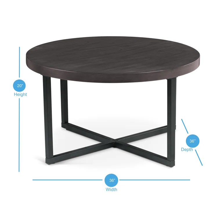 17 Stories Stannos 36" Round Coffee Table with 4 Stools