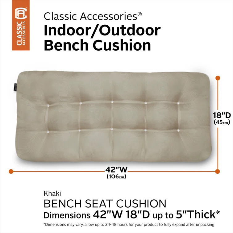 Bergholt Outdoor 5'' Bench Seat Cushion