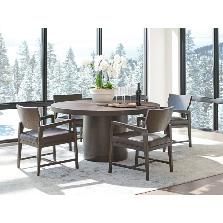 Park City Oak Round Solid Wood Top Dining Table
