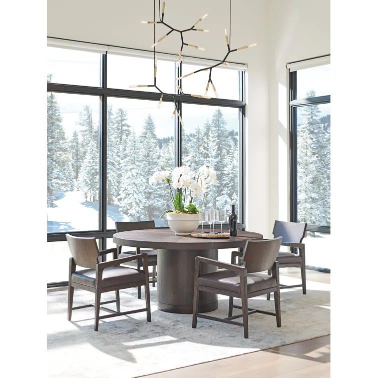 Park City Oak Round Solid Wood Top Dining Table