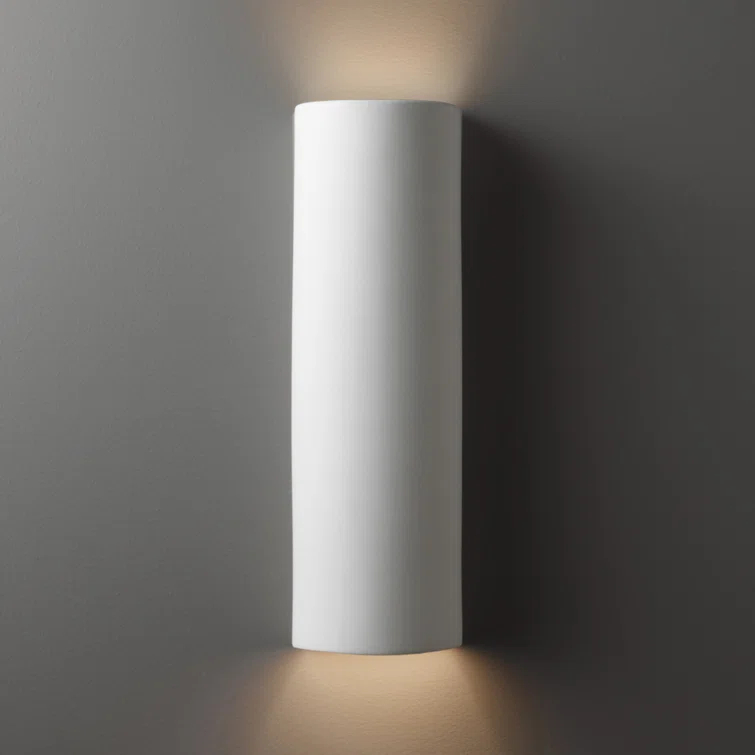 Elegant White Ceramic 17" Dimmable Wall Sconce