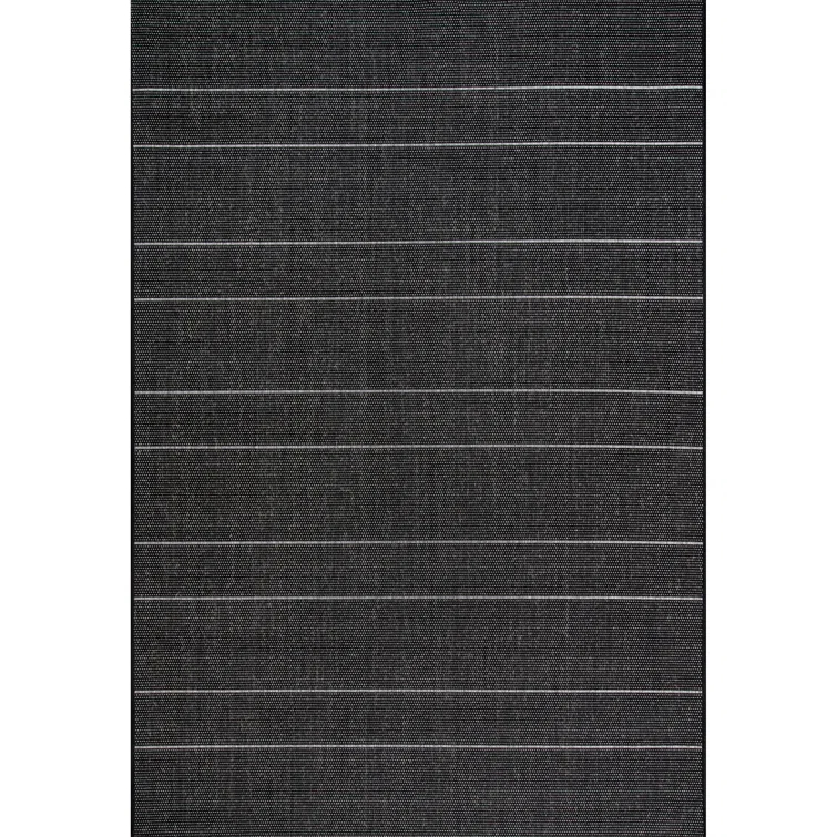 Randall Striped Machine Woven / Power Loomed Indoor/Outdoor Patio Rug