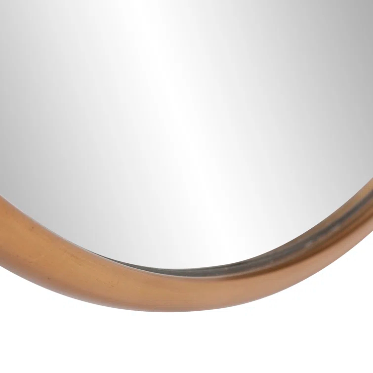 Yorkville Loft-Inspired Brushed Brass Round Wall Mirror, 20" x 20"
