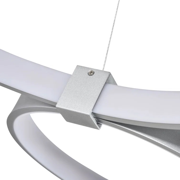 Capella 5-Light Geometric Ring Pendant 50" Integrated LED ETL Certified Adjustable Chandelier