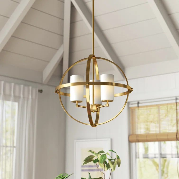 Evenson 3 - Light Dimmable Globe Chandelier