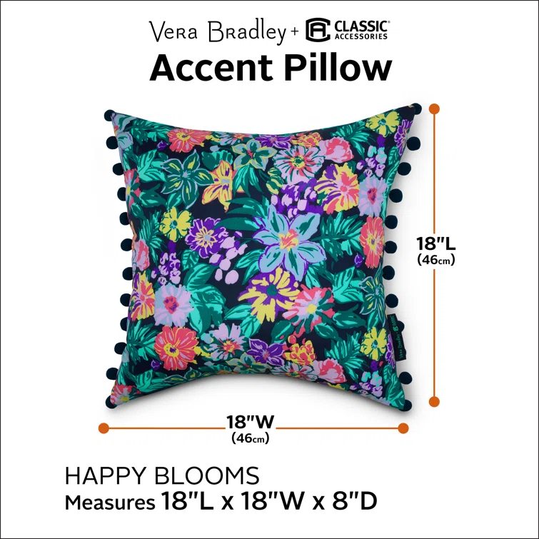 Vera Bradley Island Outdoor Square Pillow Cover & Insert