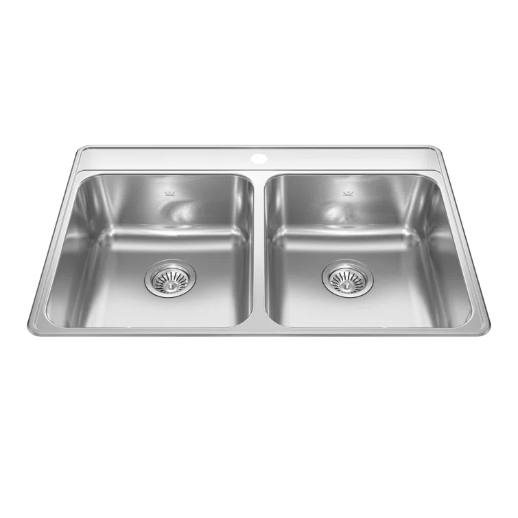Creemore 33'' L Drop-In Double Bowl Stainless Steel Kitchen Sink