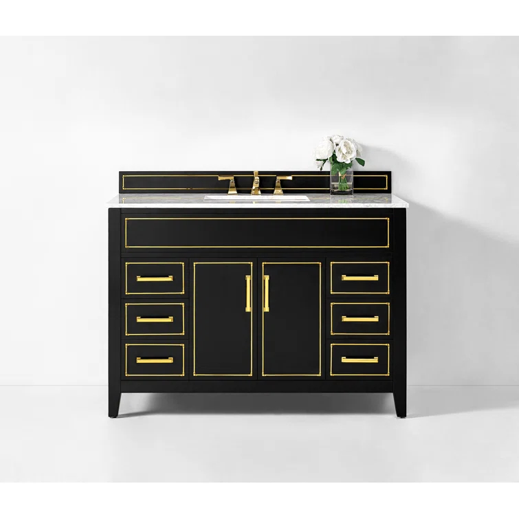 Aspen 48'' Single Bathroom Vanity with Carrara Marble Top