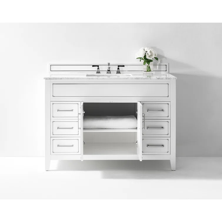 Aspen 48'' Single Bathroom Vanity with Marble Top