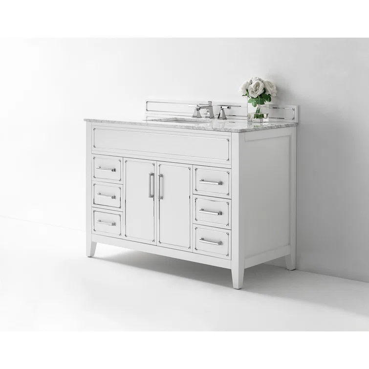Aspen 48'' Single Bathroom Vanity with Marble Top
