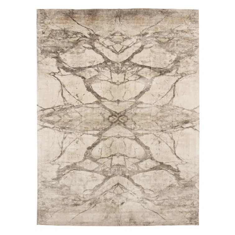 Abstract Mirage Handmade Viscose Rug 8' x 10' - Gray