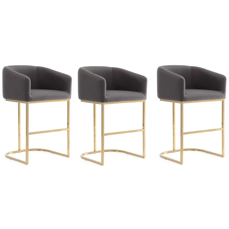 Lioba Upholstered Counter Stool with Metal Frame