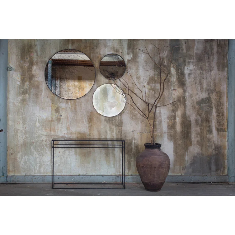 Small Bronze Mirror Round Decorative Tray