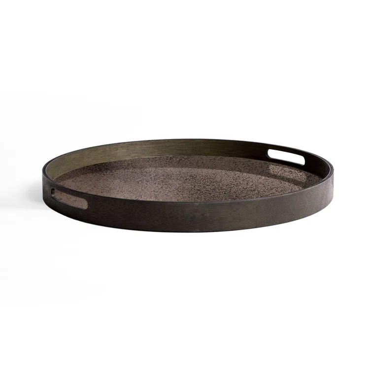 Small Bronze Mirror Round Decorative Tray