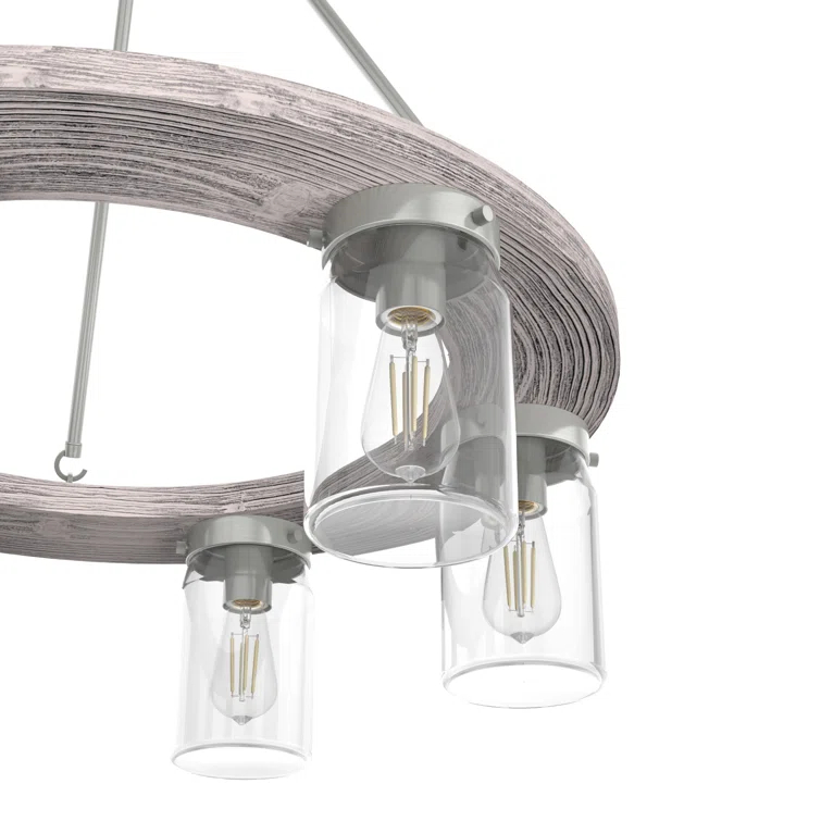 Devon Park 6 - Light Unique / Statement Wagon Wheel Chandelier