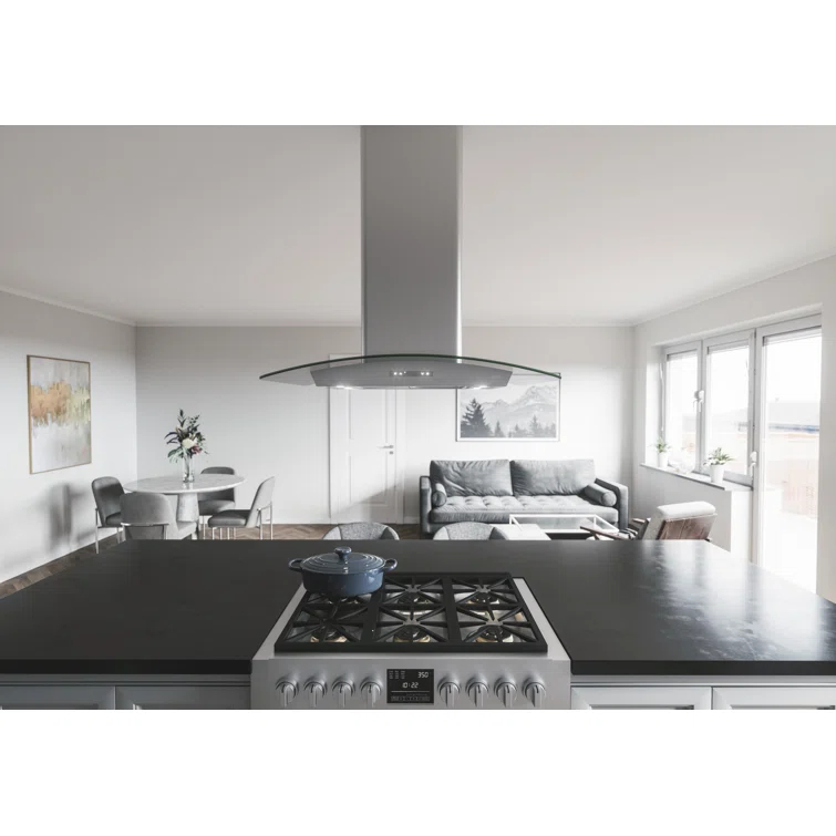 Zephyr Milano 36" 700 CFM Convertible Island Range Hood with LED Lighting