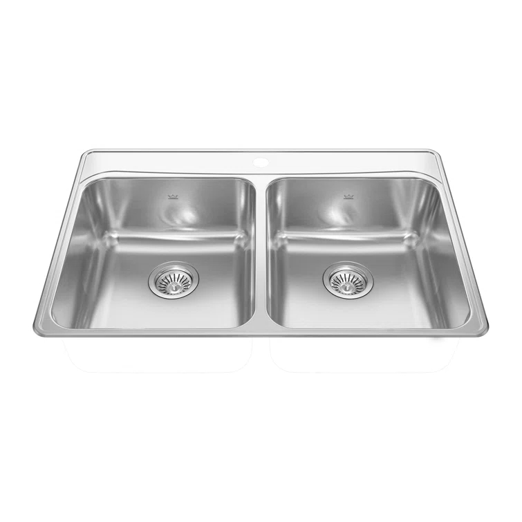 Creemore 33'' L Drop-In Double Bowl Stainless Steel Kitchen Sink
